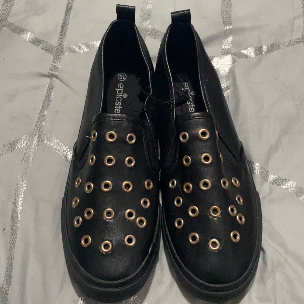 Black and Gold Sneakers